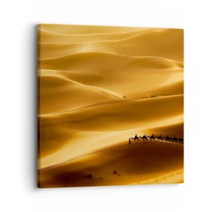 Quadro su tela - Stampe su Tela - La carovana sulle onde del deserto - 30x30 cm