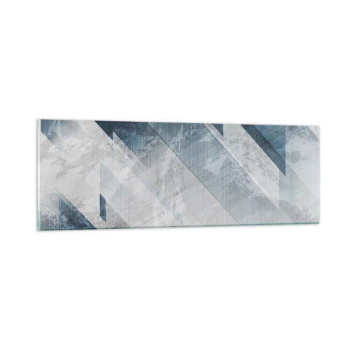 Quadro su vetro - Composizione spaziale: movimento in grigio - 90x30 cm