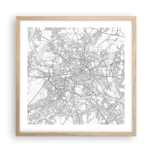 Poster in cornice rovere chiaro - Il fiore di Berlino - 50x50 cm