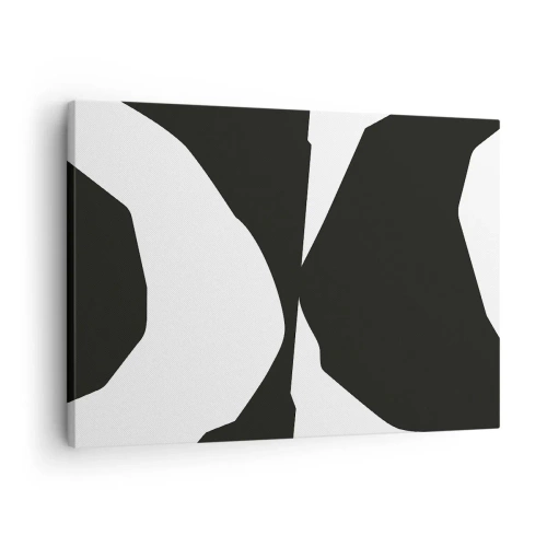 Quadro su tela - Stampe su Tela - Motivo astratto a contrasto in bianco e nero - 70x50cm - Positivo - negativo - Decorazione murale moderna per soggiorno e camera da letto ARTTOR