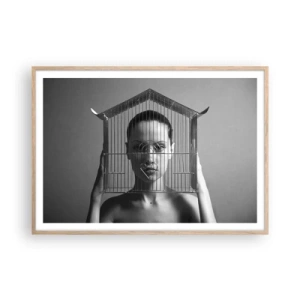 Poster in cornice rovere chiaro - Ritratto un po' surreale - 100x70 cm