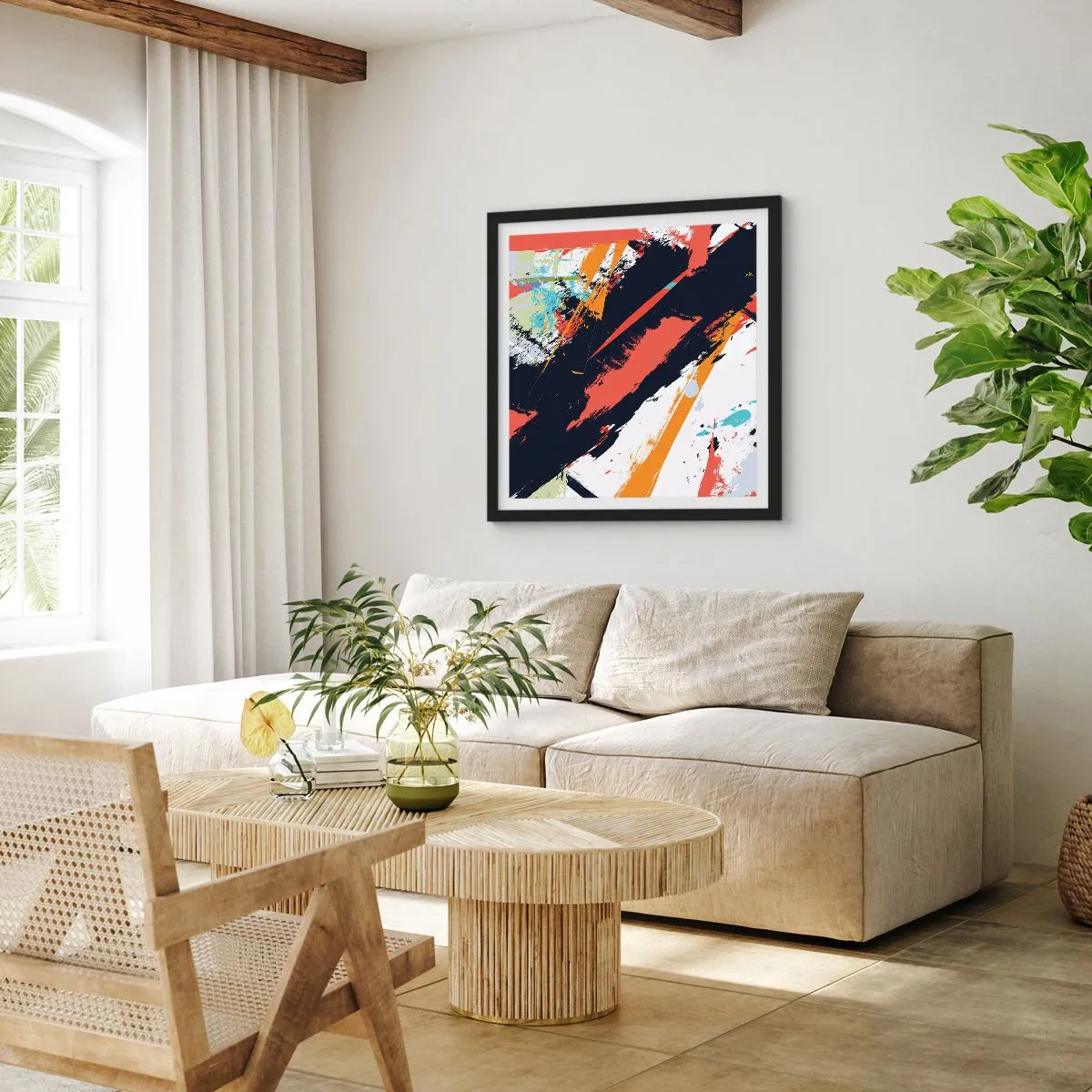 Poster in cornice nera - Composizione dinamica - 60x60 cm