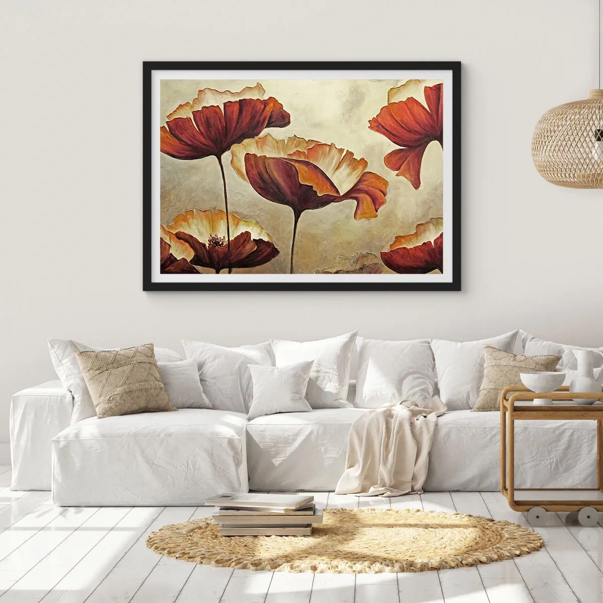 Poster in cornice nera - Nei prati e nei campi - 50x40 cm