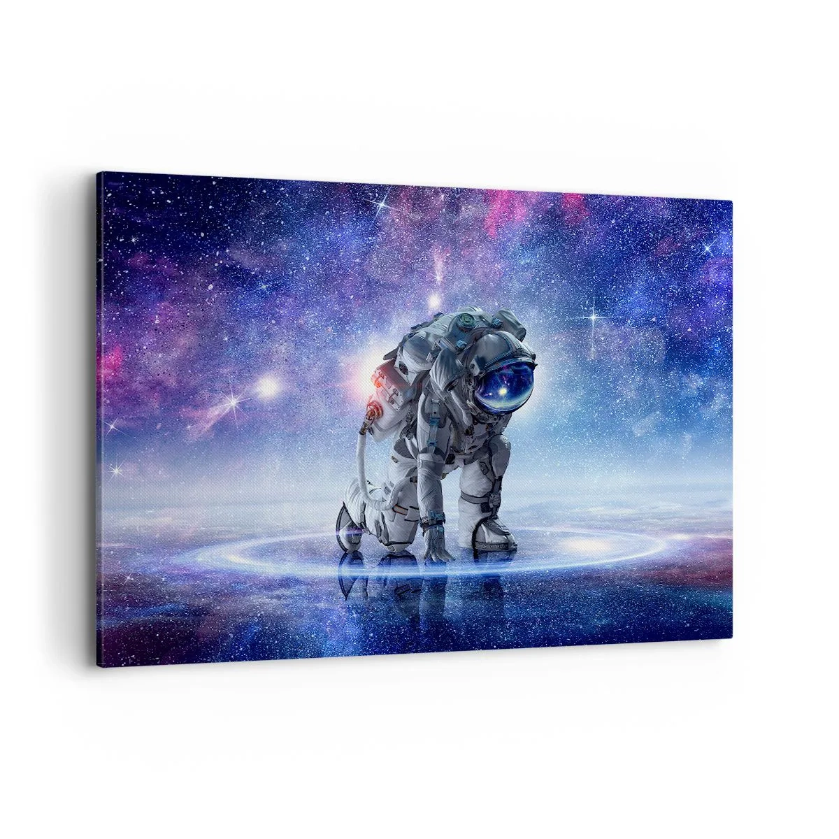 Quadro su tela - Stampe su Tela - Astronauta in un paesaggio galattico - 120x80cm - Il cielo stellato sopra di me - Decorazione murale moderna per soggiorno e camera da letto ARTTOR