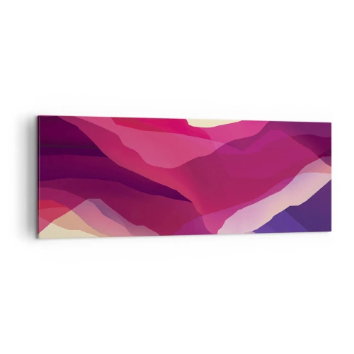 Quadro su tela - Stampe su Tela - Onde astratte nei toni del viola e del rosa su uno sfondo chiaro - 140x50cm - Onde di porpora - Decorazione murale moderna per soggiorno e camera da letto ARTTOR