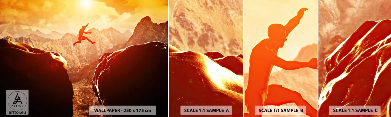 Campione Di Fotomurale Standard Eco - Superare i confini - Sport, Arrampicata, Paesaggio - 100x30 cm