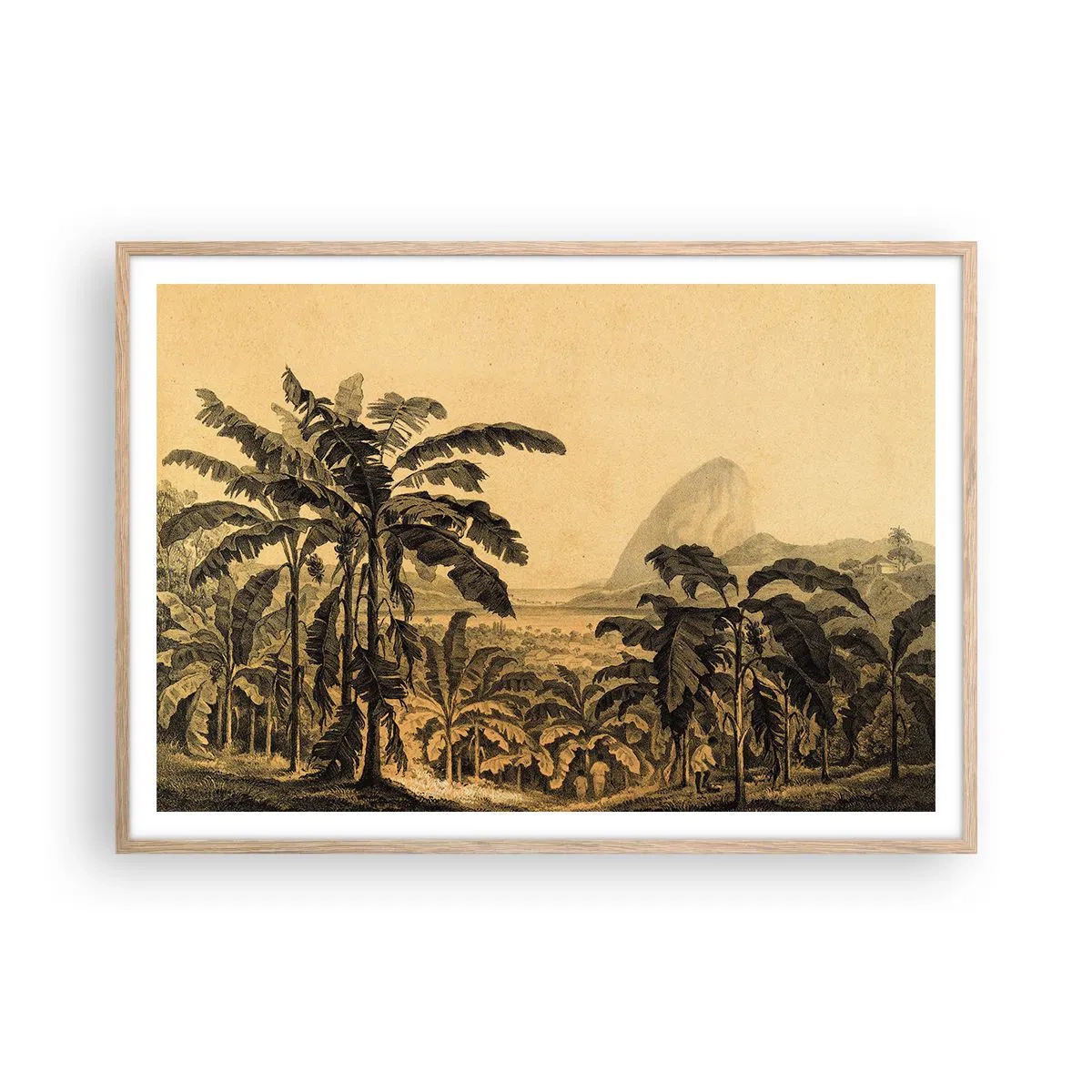 Poster in cornice rovere chiaro - Nel clima coloniale - 100x70 cm