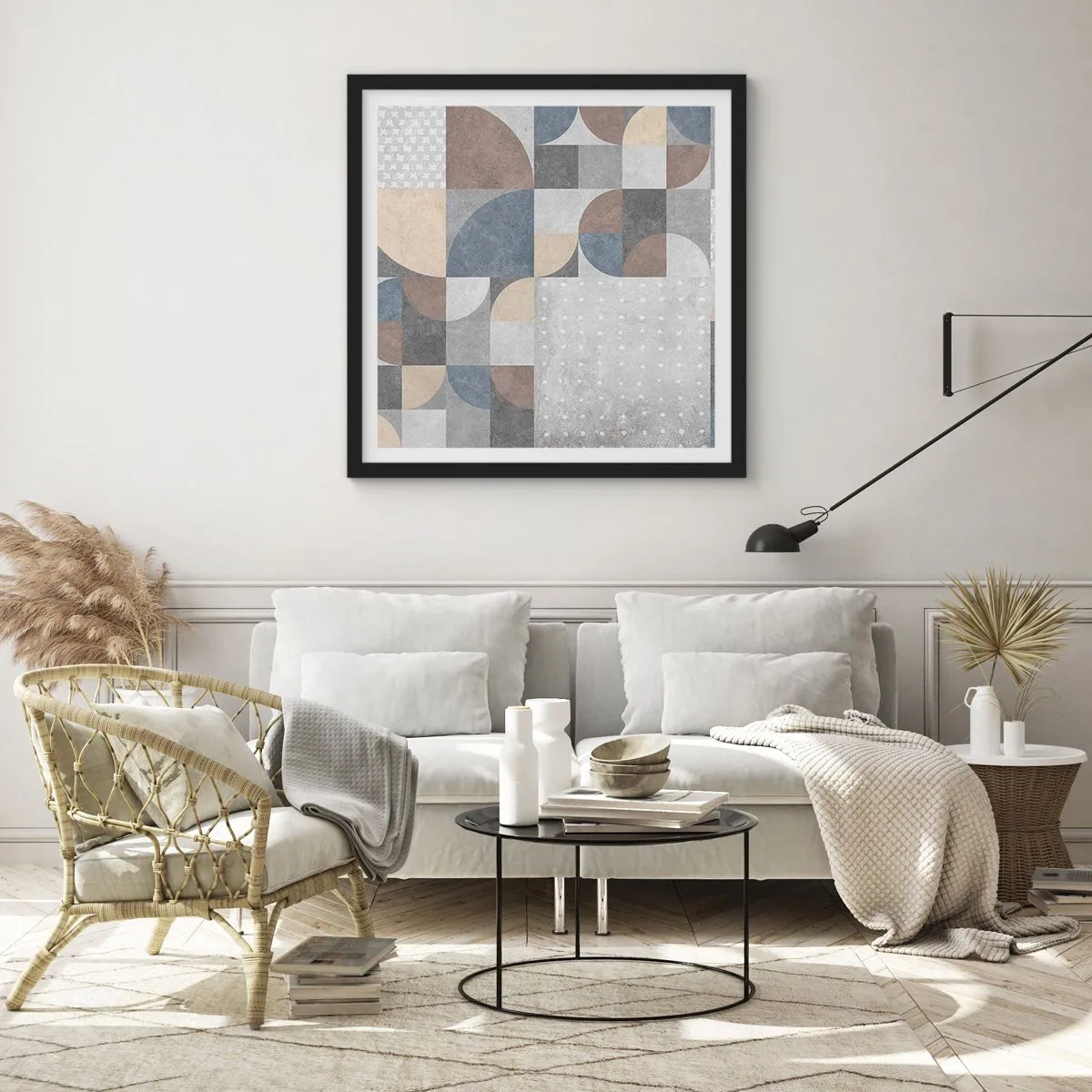 Poster in cornice nera - Fantasia di ceramica - 60x60 cm