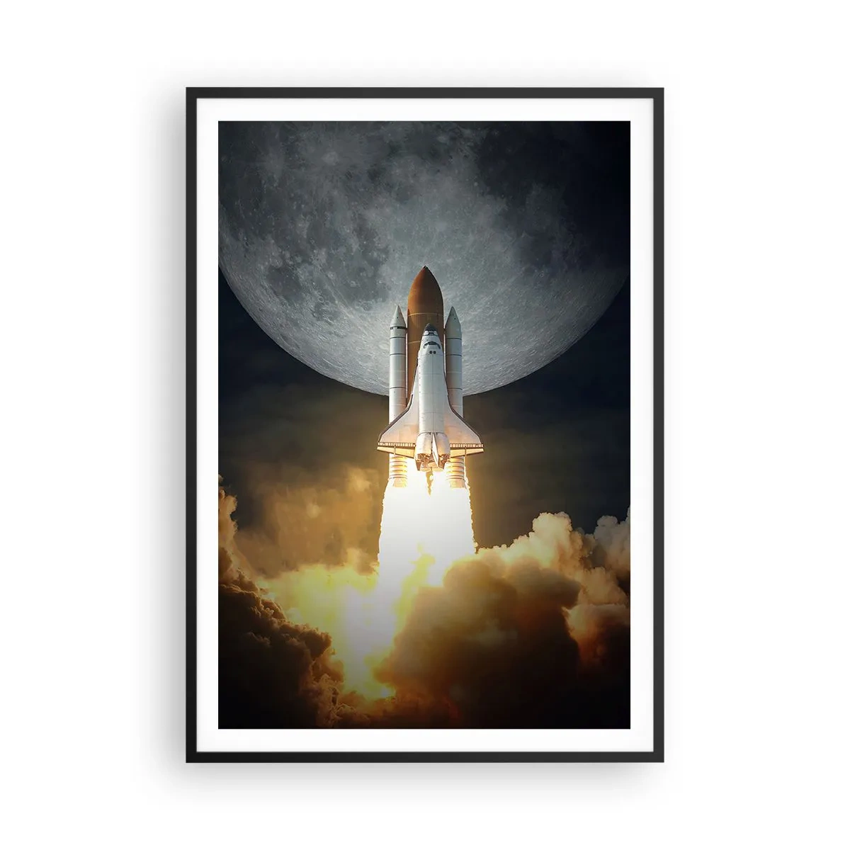 Poster in cornice nera - L'inizio di un'avventura spaziale - 70x100 cm