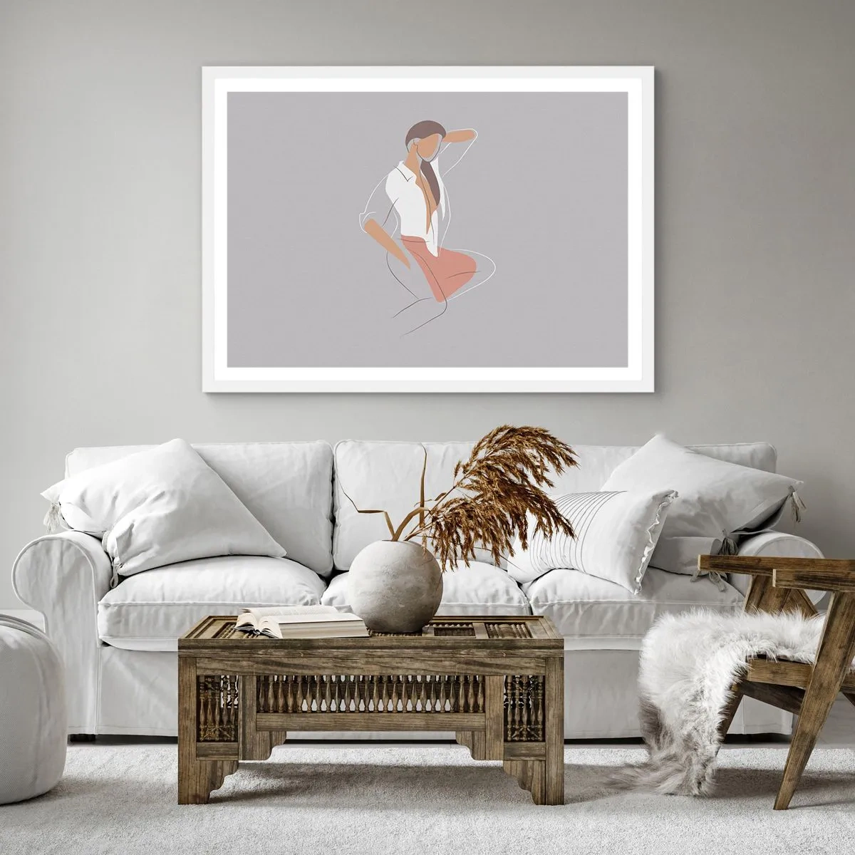 Poster in cornice bianca - Profilo di bellezza - 30x30 cm
