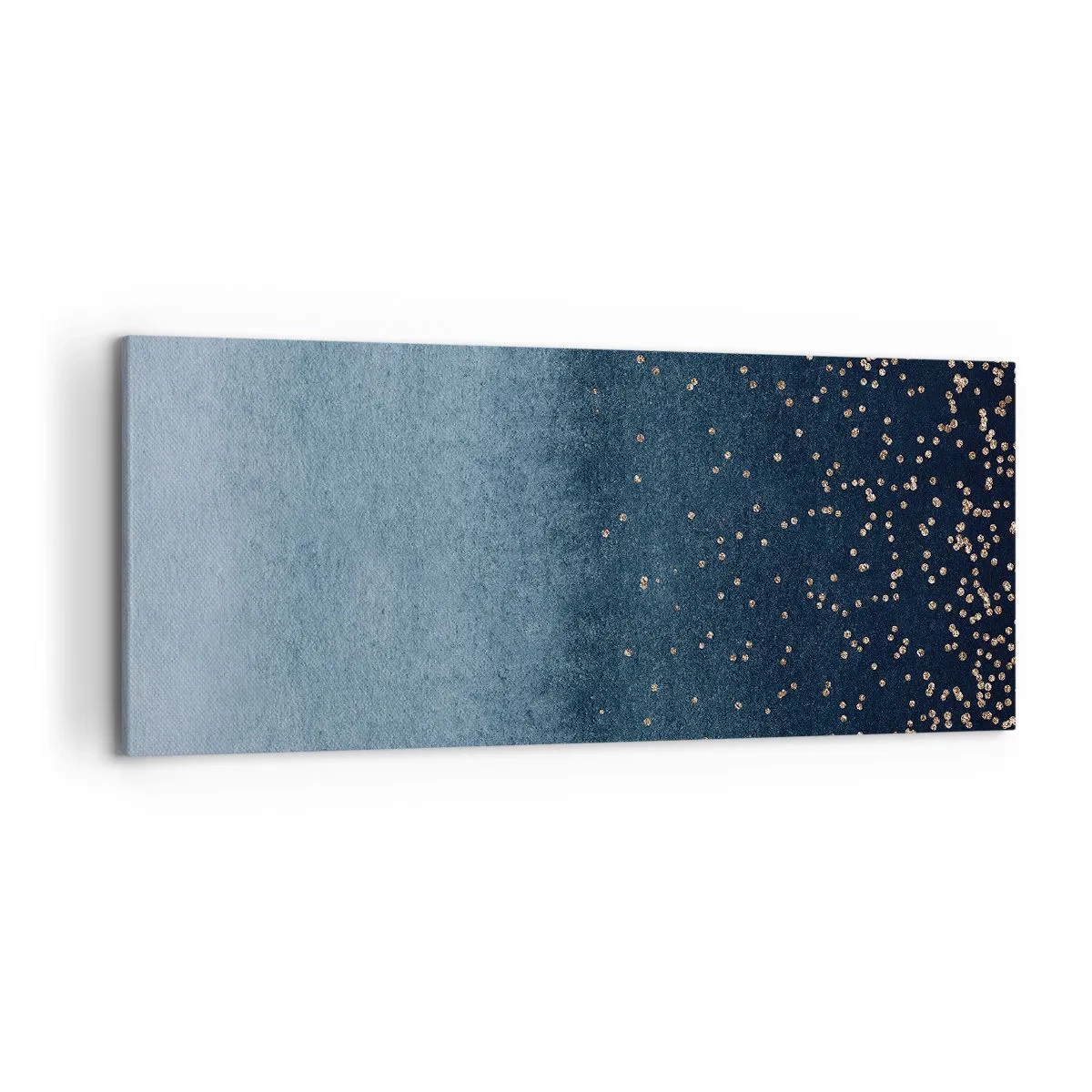 Quadro su tela - Stampe su Tela - Sfumature blu con sottili accenti dorati - 120x50cm - Composizione: fasi blu - Decorazione murale moderna per soggiorno e camera da letto ARTTOR