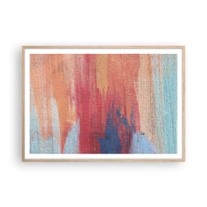 Poster in cornice rovere chiaro - Colando con l'arcobaleno - 100x70 cm