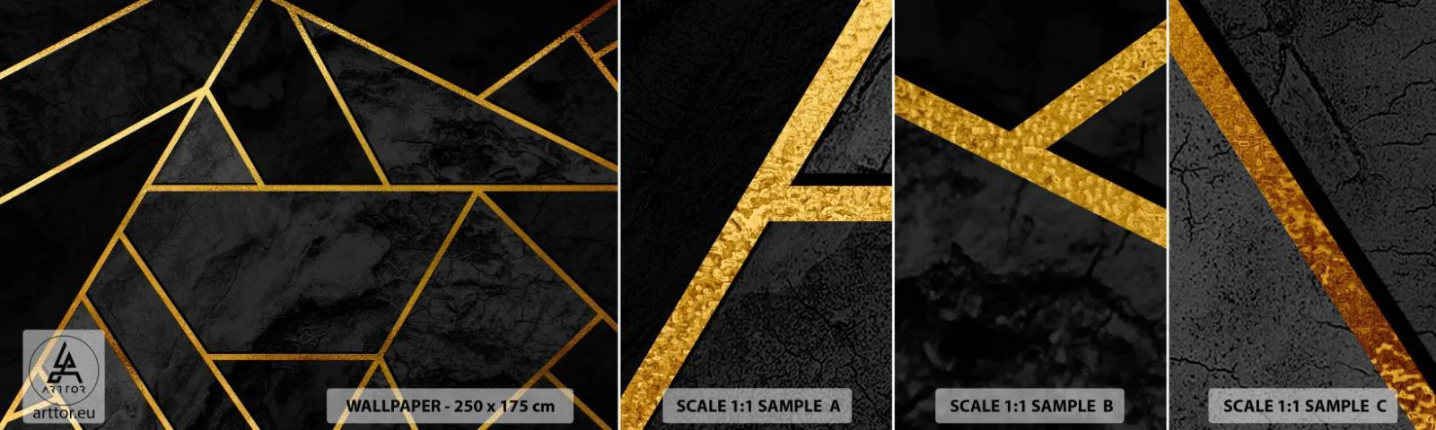 Campione di Fotomurale Adesivo Deluxe Sticker - Oscurità e luce - Astrazione, Pezzo, Modello moderno - 100x30 cm