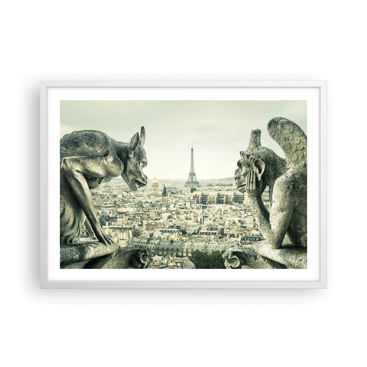 Poster in cornice bianca - Chiacchierate parigine - 70x50 cm
