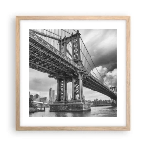 Poster in cornice rovere chiaro - Verso il cuore della città - 40x40 cm