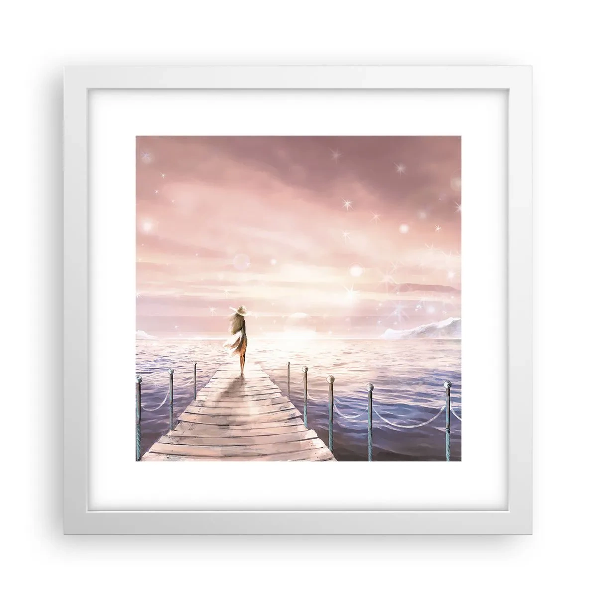 Poster in cornice bianca - Alla luce del sogno - 30x30 cm