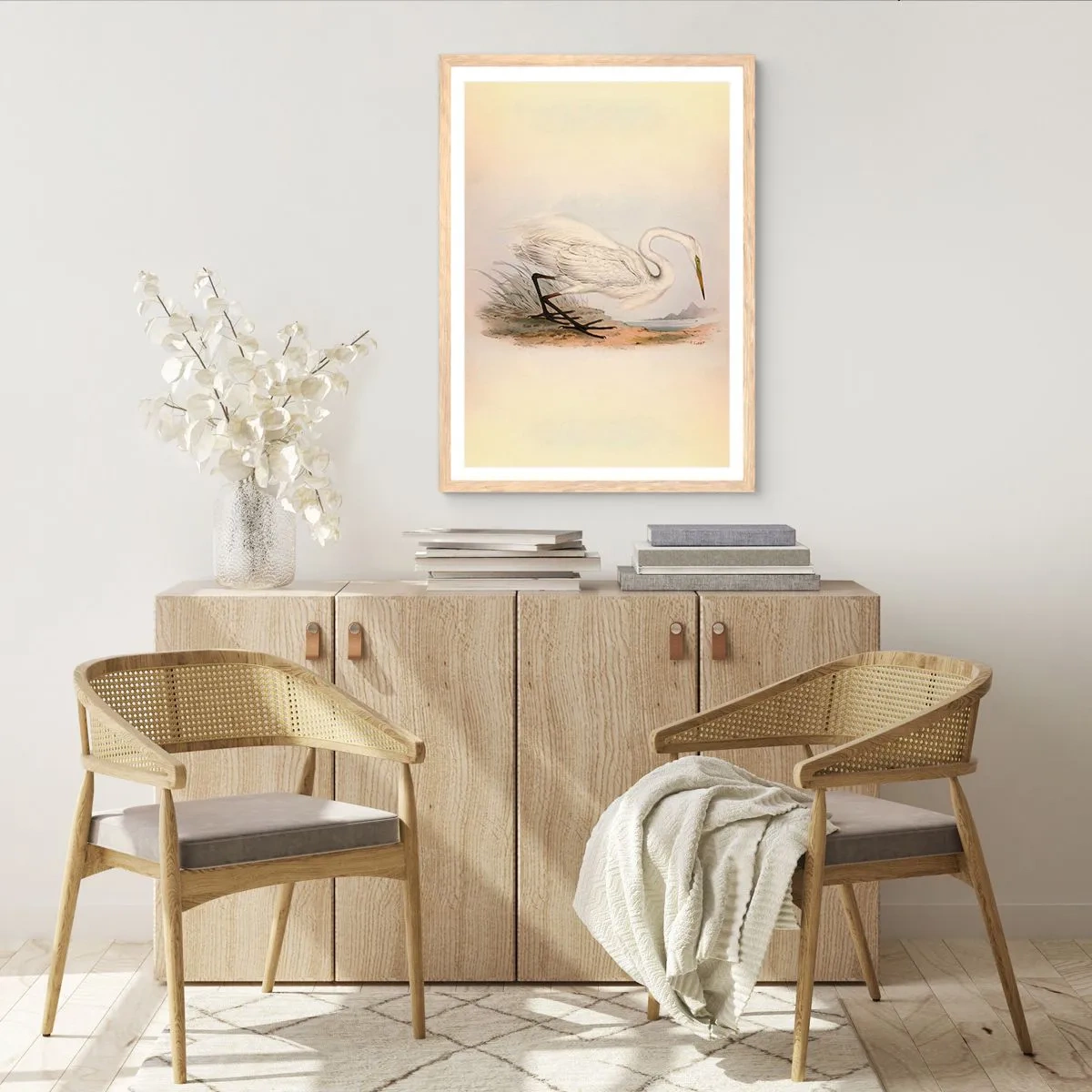 Poster in cornice rovere chiaro - La signora nel canneto - 30x40 cm