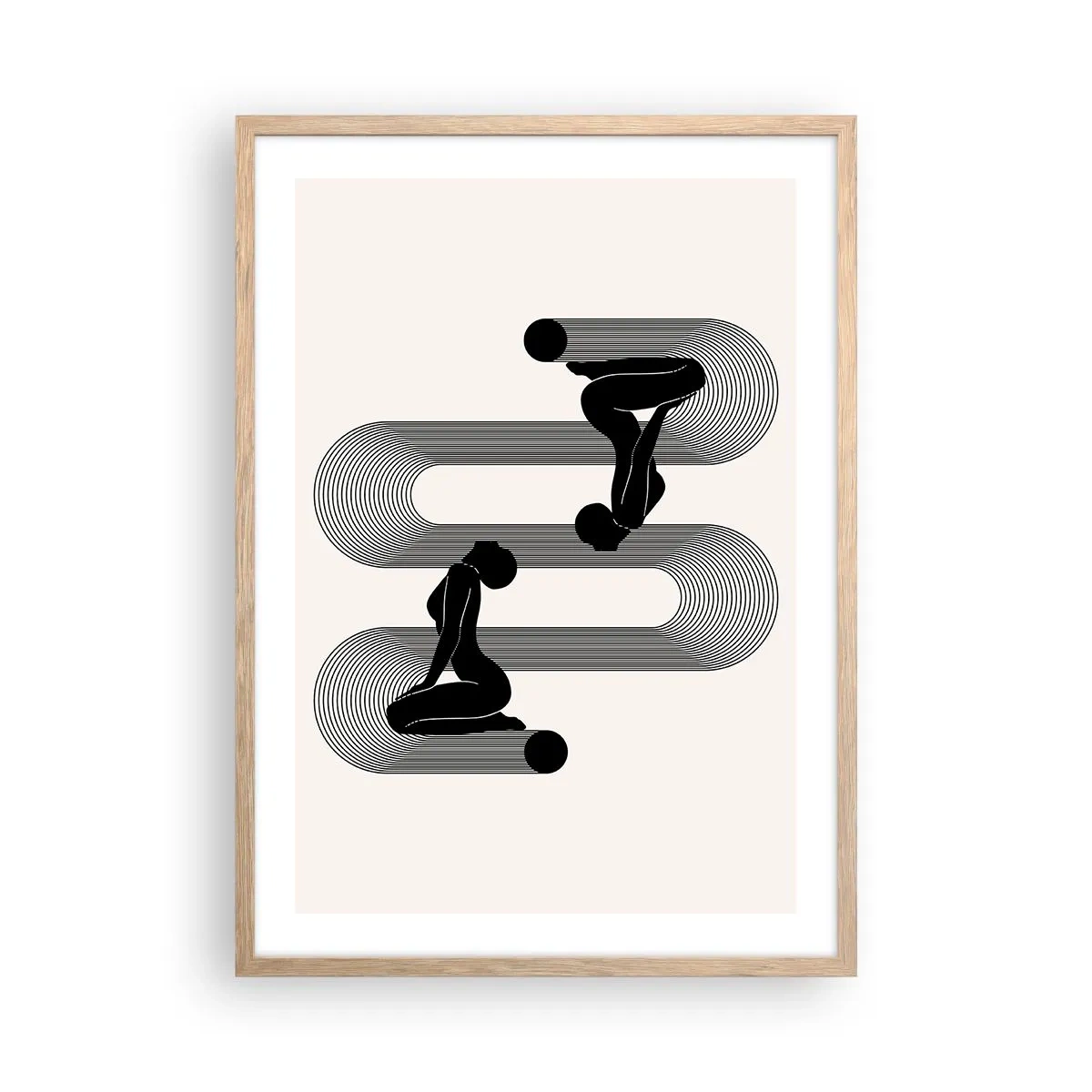 Poster in cornice rovere chiaro - Simmetria sensuale - 50x70 cm