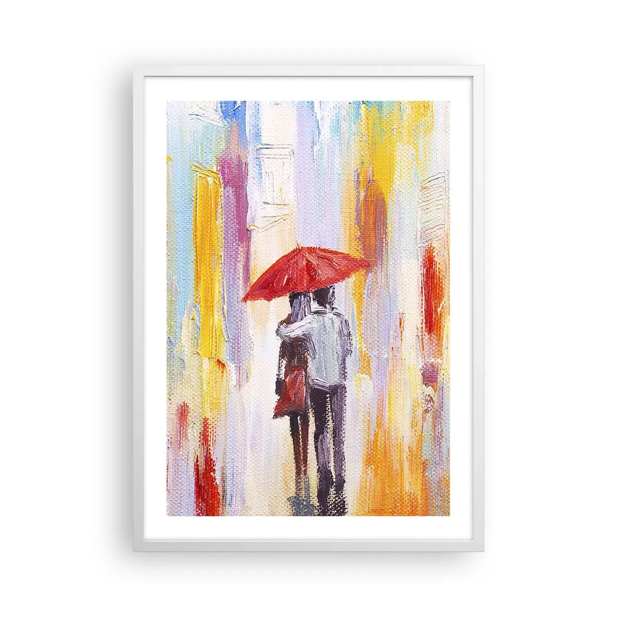 Poster in cornice bianca - Che piova ancora - 50x70 cm