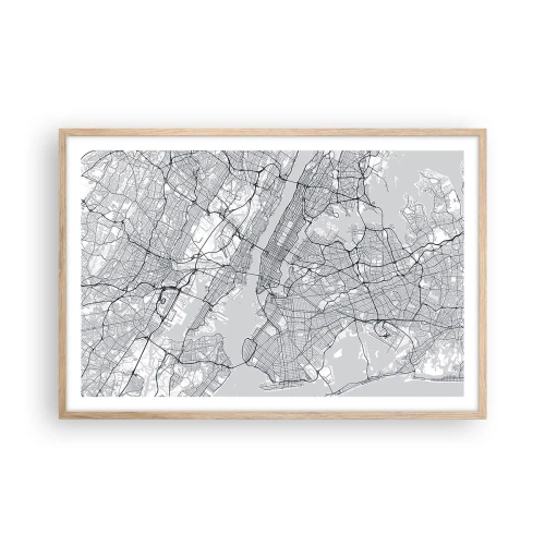 Poster in cornice rovere chiaro - Anatomia della metropoli - 91x61 cm