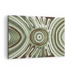 Quadro su tela - Stampe su Tela - Motivi astratti nelle tonalità del verde e del marrone - 100x70cm - Esplosione di emozioni - Decorazione murale moderna per soggiorno e camera da letto ARTTOR