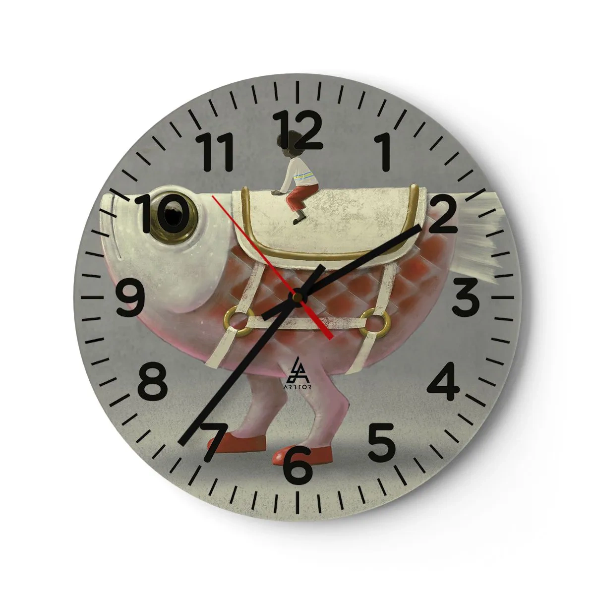 Orologio da parete - Orologio in Vetro - Il cavaliere del pesce - 30x30 cm