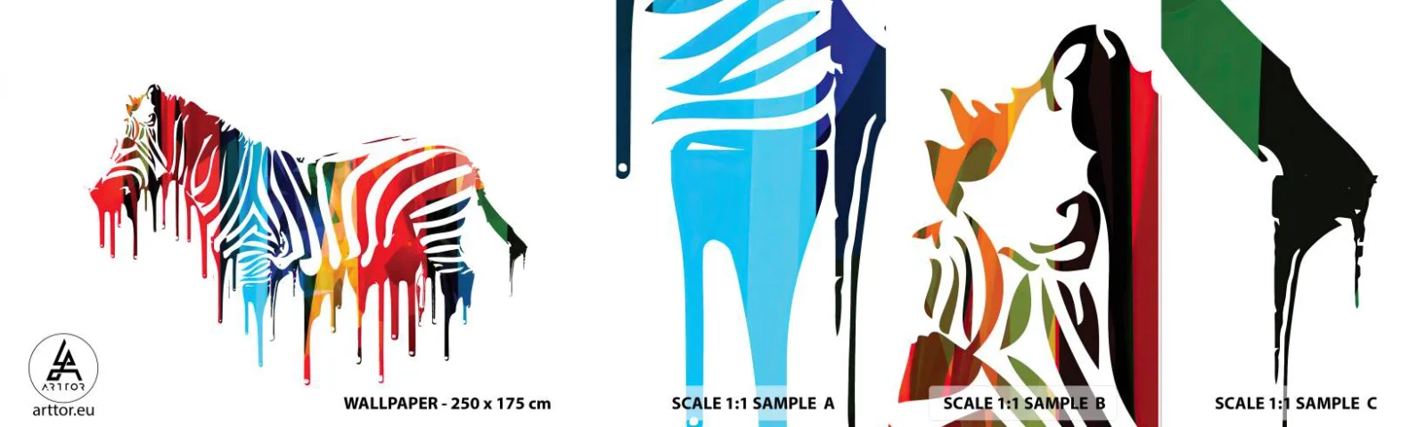 Campione di Fotomurale Adesivo Deluxe Sticker - Non solo bianco e nero - Astrazione, Costolette, Grafica - 100x30 cm