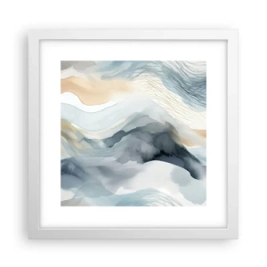 Poster in cornice bianca - Astrazione nevosa e nebbiosa - 30x30 cm