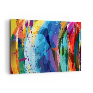 Quadro su tela - Stampe su Tela - Astrazione colorata in modelli e forme dinamiche - 100x70cm - Capogiro di colori - Decorazione murale moderna per soggiorno e camera da letto ARTTOR