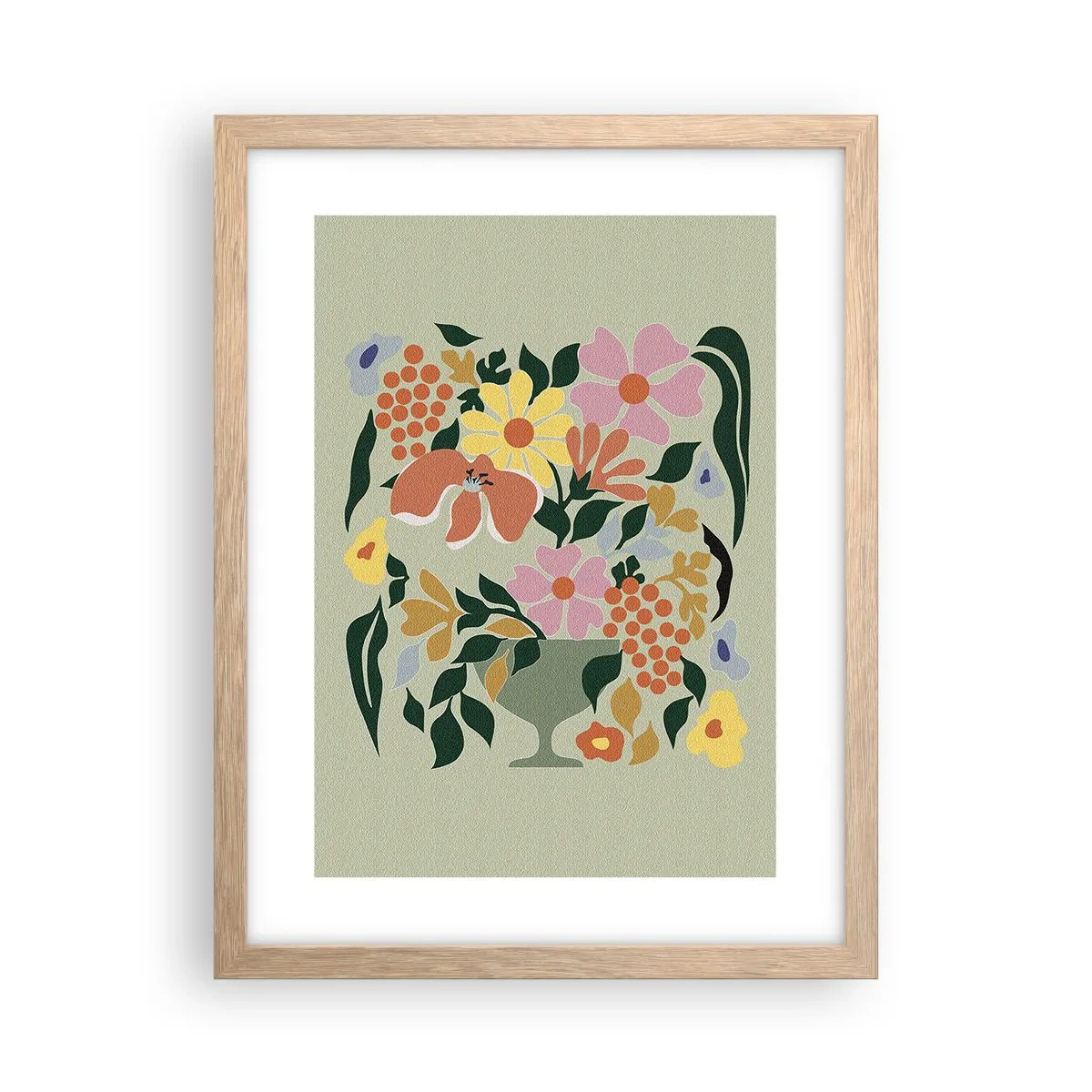 Poster in cornice rovere chiaro - Bouquet pieno di vita - 30x40 cm
