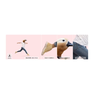 Campione di Fotomurale Adesivo Deluxe Sticker - Un pizzico di assurdo - Astrazione, Uomo, Minimalismo - 100x30 cm