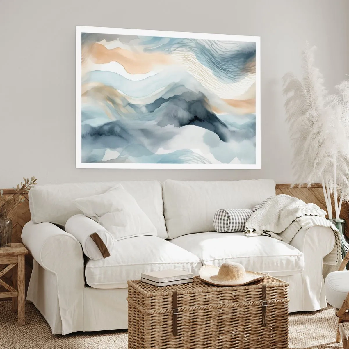 Poster - Astrazione nevosa e nebbiosa - 50x40 cm