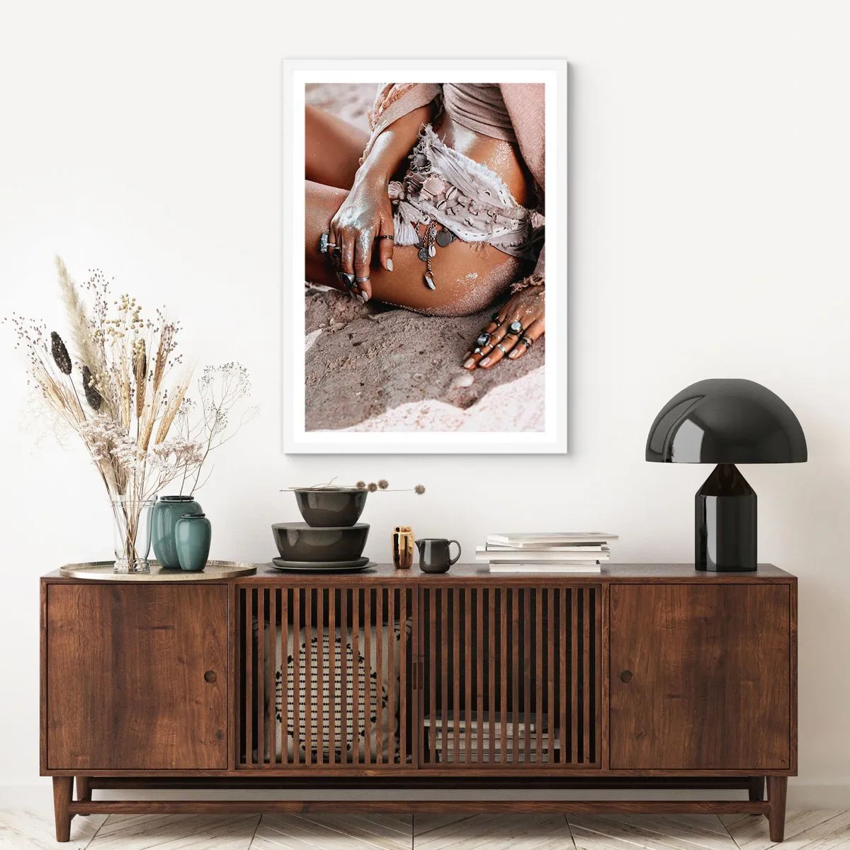 Poster in cornice bianca - Gettata dalle onde? - 50x70 cm