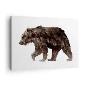 Quadro su tela - Stampe su Tela - Silhouette artistica di un orso - 70x50cm - Indosso sempre una vera pelliccia! - Decorazione murale moderna per soggiorno e camera da letto ARTTOR