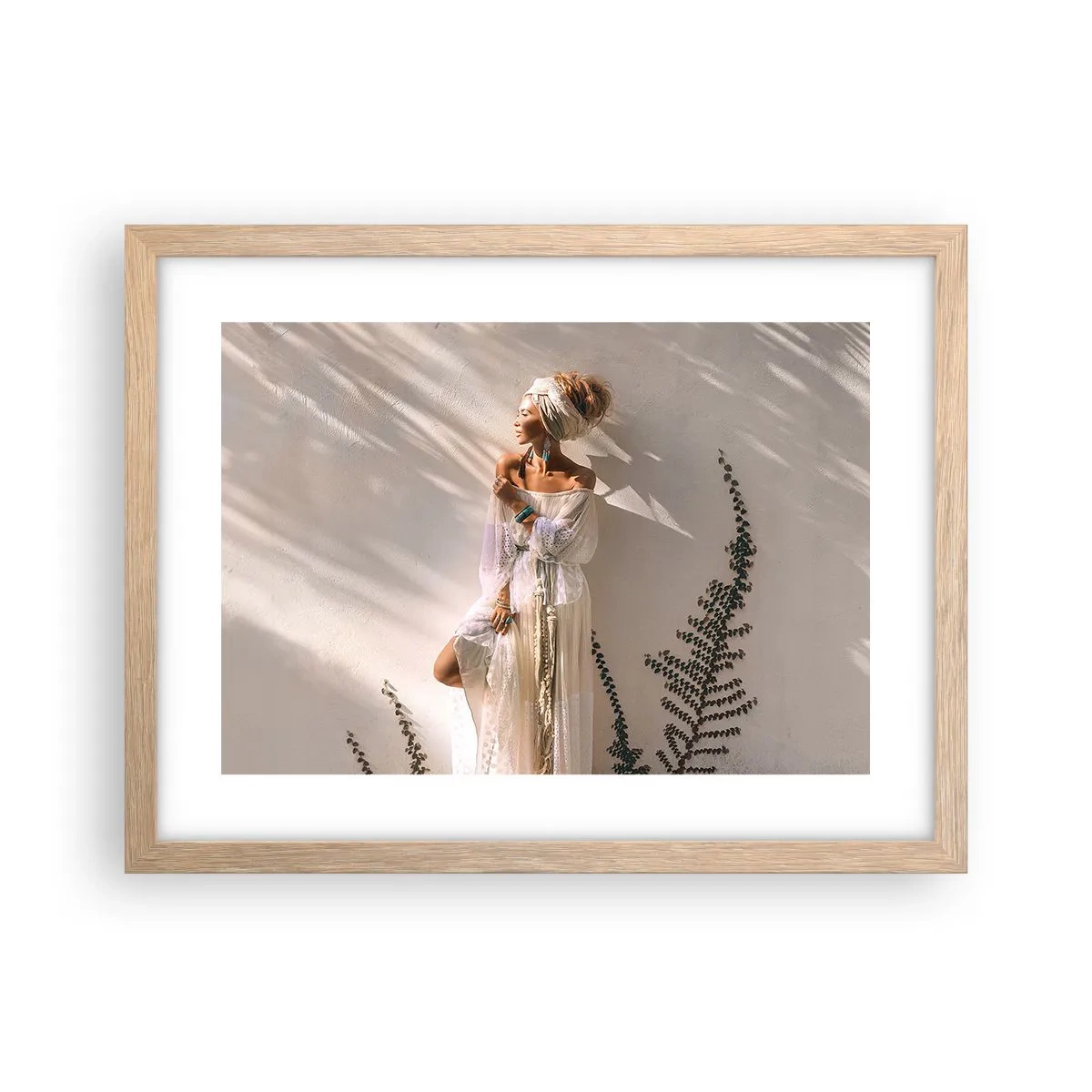 Poster in cornice rovere chiaro - Il sole e la ragazza - 40x30 cm