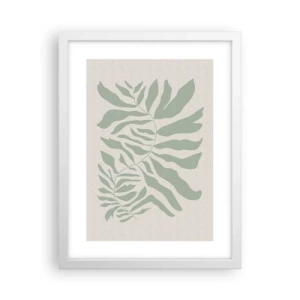 Poster in cornice bianca - Ramo smeraldo - 30x40 cm