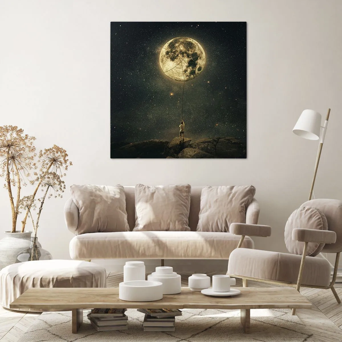 Quadro su tela - Stampe su Tela - Chi ha rubato la luna - 50x50 cm