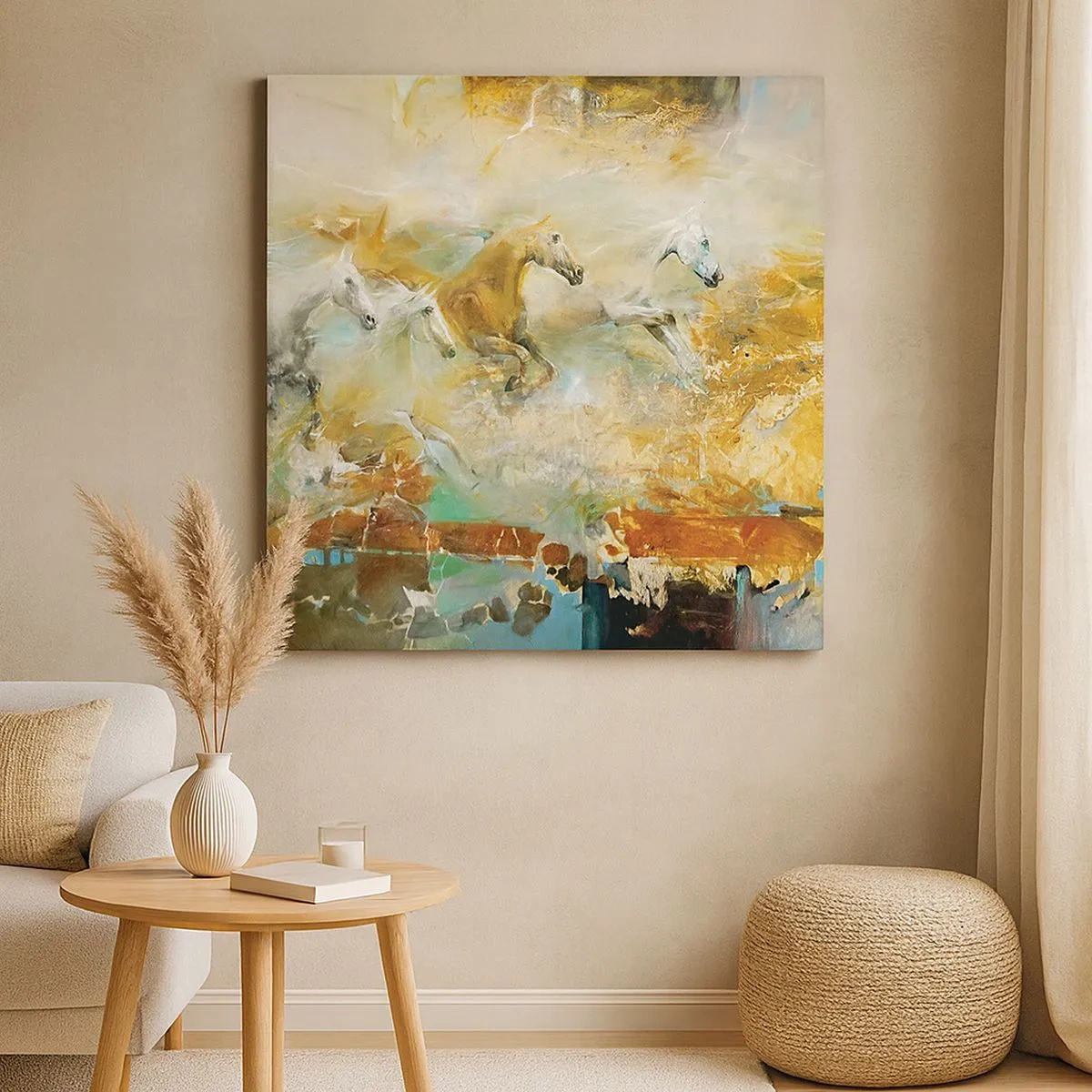 Quadro su tela - Stampe su Tela - Al galoppo attraverso la luce - 30x30 cm