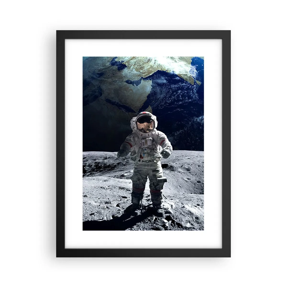 Poster in cornice nera - Saluti dalla luna - 30x40 cm