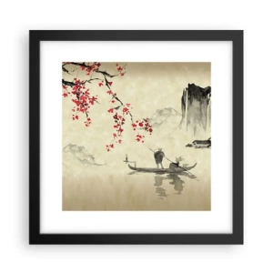 Poster in cornice nera - Nel paese dei ciliegi in fiore - 30x30 cm