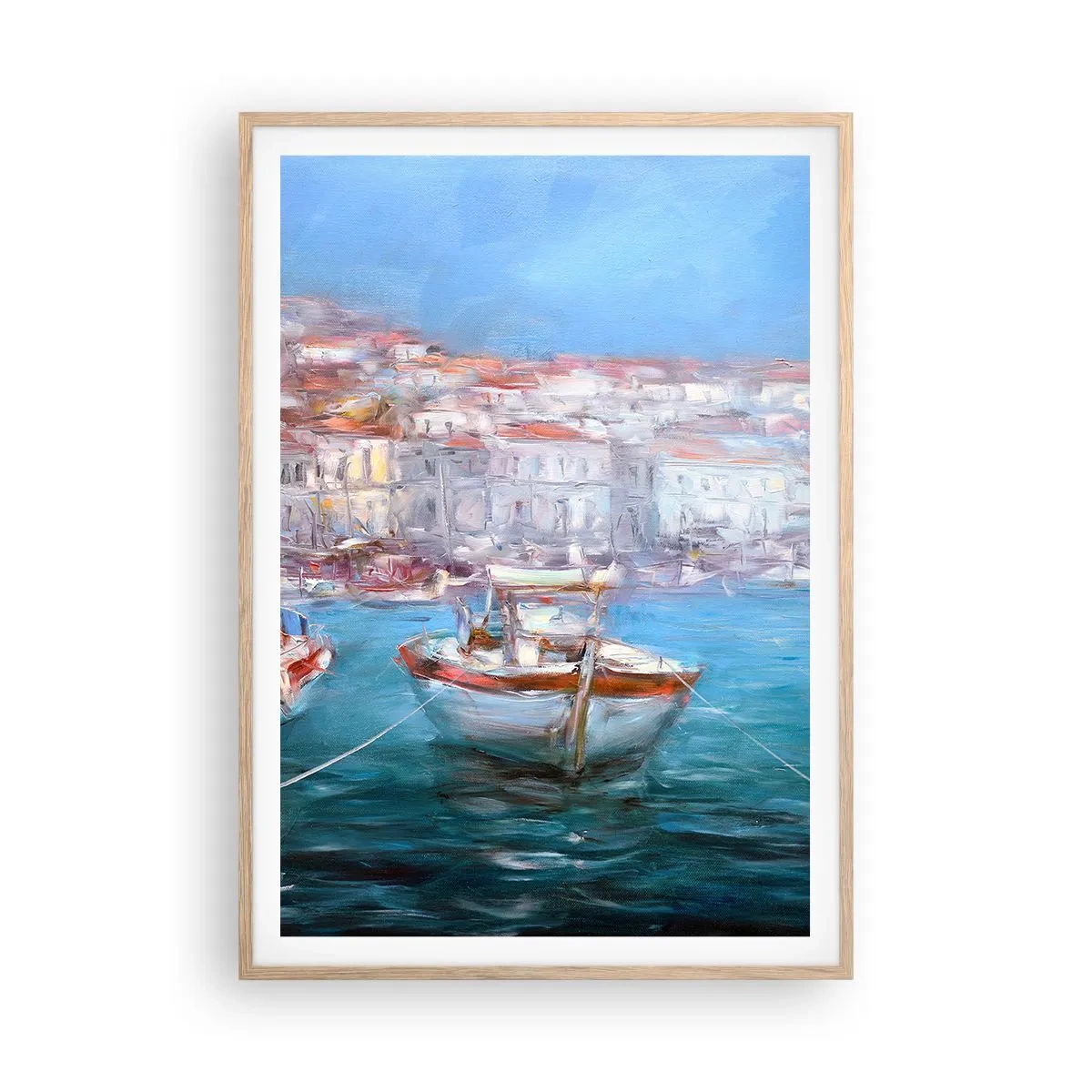 Poster in cornice rovere chiaro - Golfo italiano - 70x100 cm