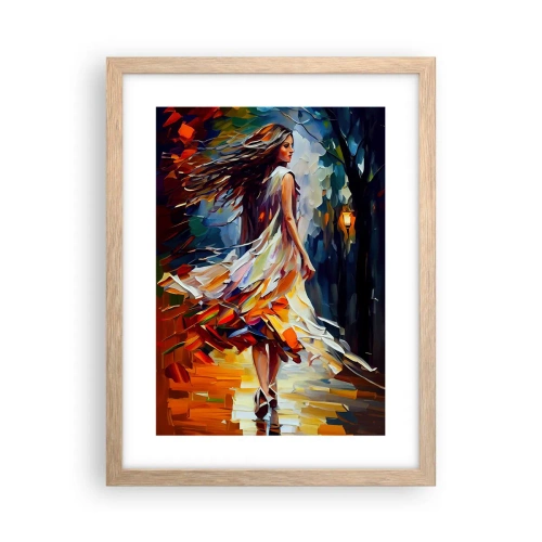 Poster in cornice rovere chiaro - Ragazza d'autunno - 30x40 cm