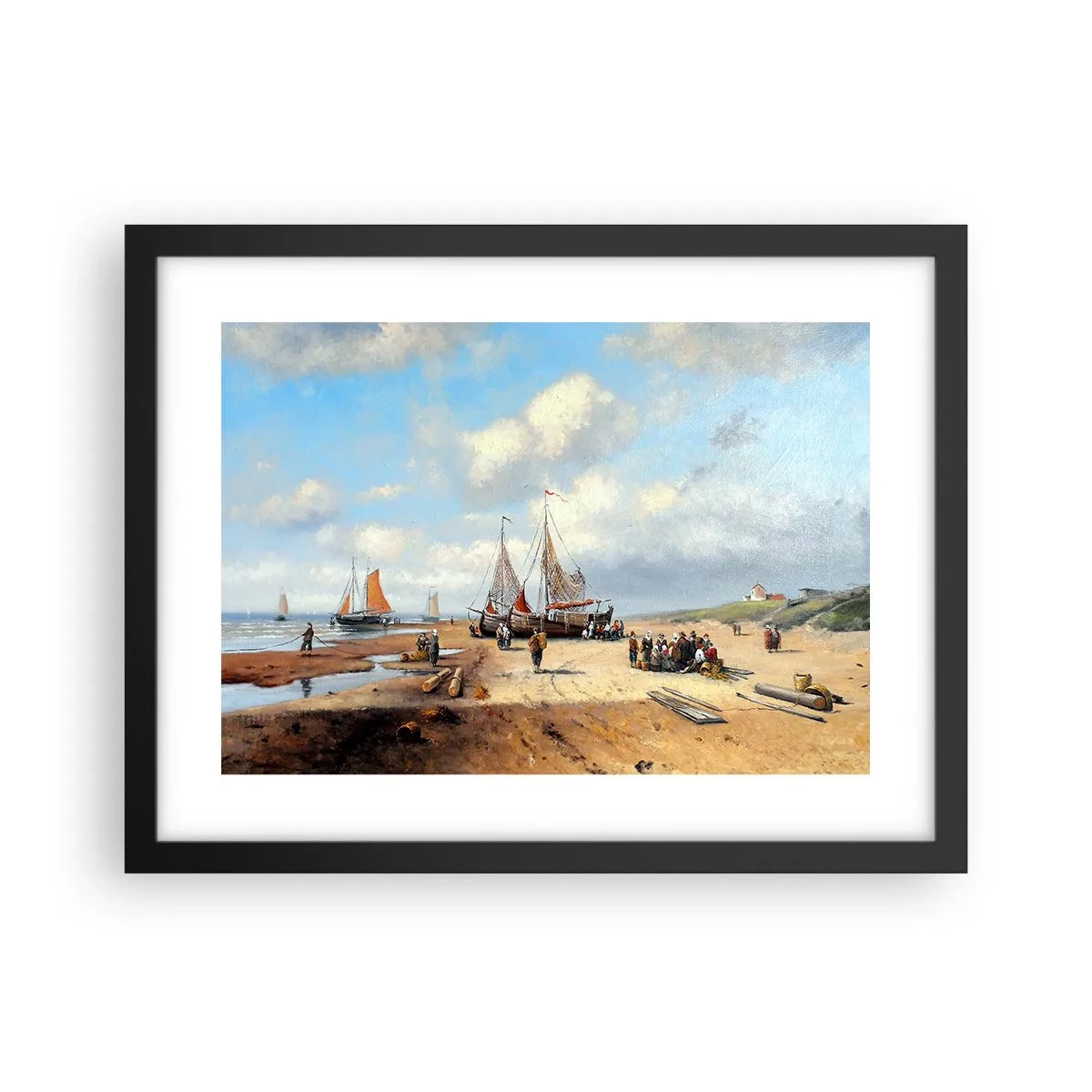 Poster in cornice nera - Dopo una buona pesca - 40x30 cm