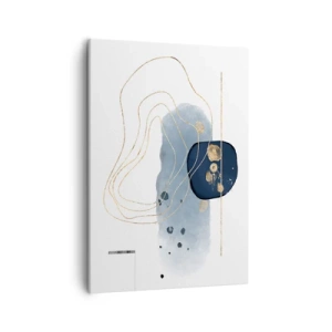 Quadro su tela - Stampe su Tela - Astrazione nei toni del blu e dell'oro - 50x70cm - Fantasia blu e oro - Decorazione murale moderna per soggiorno e camera da letto ARTTOR