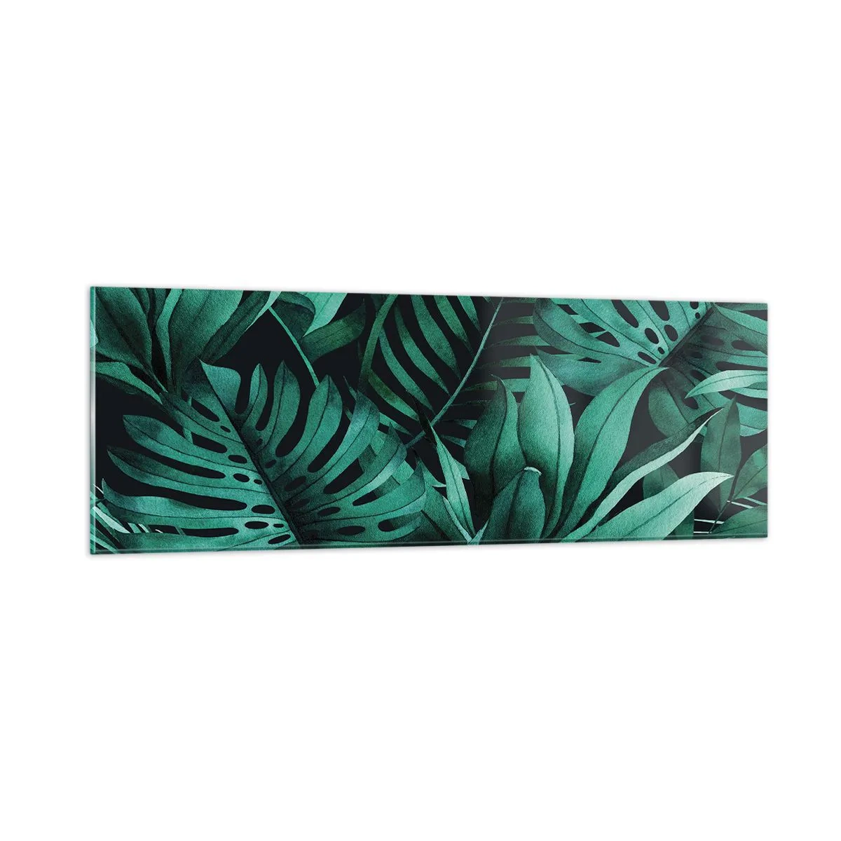 Quadro su vetro - Dal profondo del verde tropicale - 90x30 cm