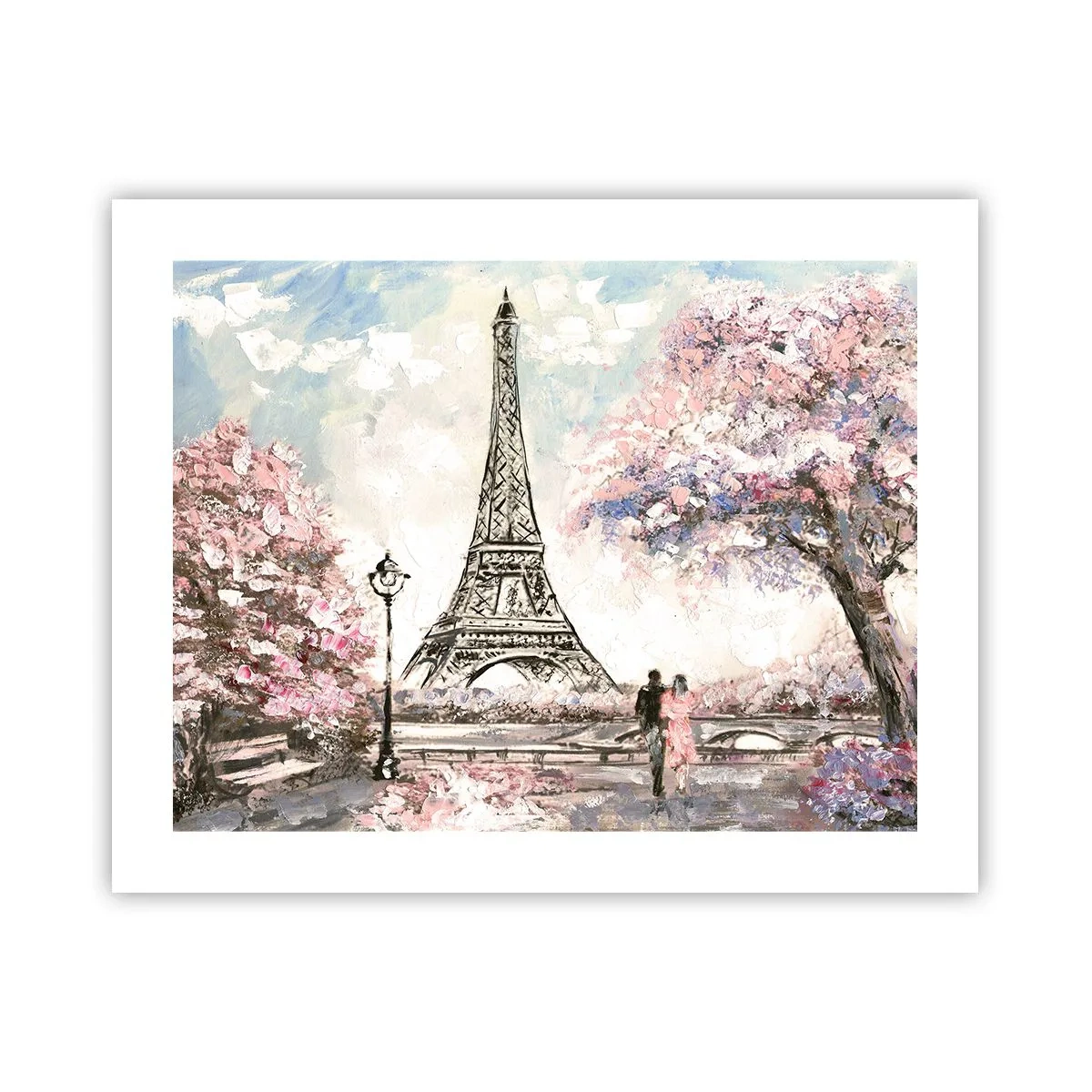 Poster - Passeggiata a Parigi in aprile - 50x40 cm
