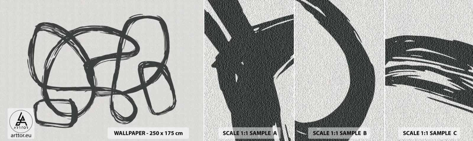 Campione di Fotomurale Adesivo Deluxe Sticker - Astrazione aggrovigliata - Boho, Pezzo, Minimalista - 100x30 cm