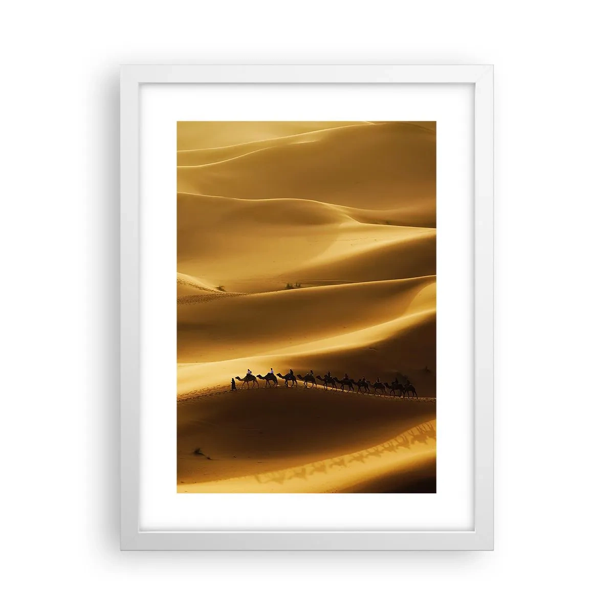 Poster in cornice bianca - La carovana sulle onde del deserto - 30x40 cm