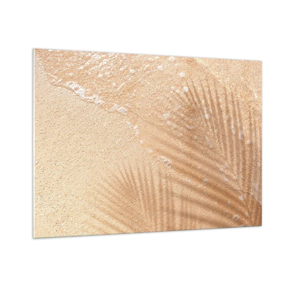 Quadro su vetro - Spiaggia e ombra sulla sabbia - 100x70cm - Ombra di un'estate bollente - Decorazione murale moderna per soggiorno e camera da letto ARTTOR