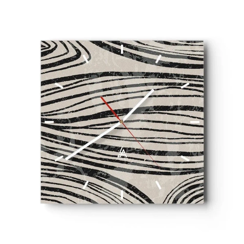 Orologio da parete - Orologio in Vetro - Una palude di linee - 40x40 cm
